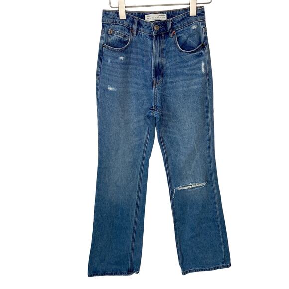 Stradivarius Distressed High Rise Flare Jeans - Women's Size 2 - Picture 1 of 5